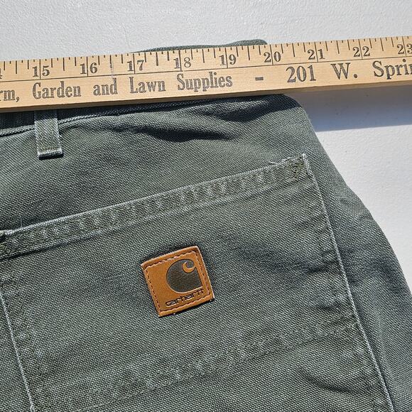 Vintage Carhartt Shorts Mens 42 Moss Green Pockets 8.5" Inseam Workwear Cargo - Picture 6 of 9